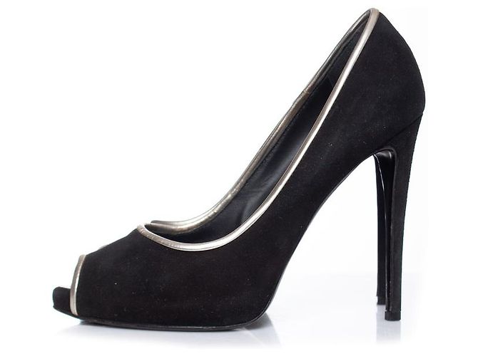 Giuseppe Zanotti, Décolleté spuntate in camoscio nero - vista 2