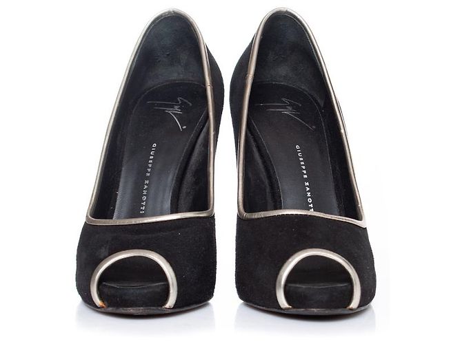 Giuseppe Zanotti, Décolleté spuntate in camoscio nero - vista 4