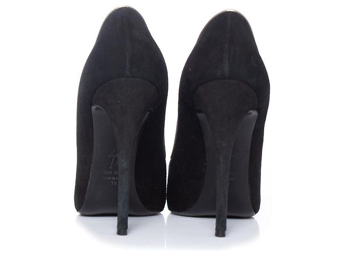 Giuseppe Zanotti, Décolleté spuntate in camoscio nero - vista 6