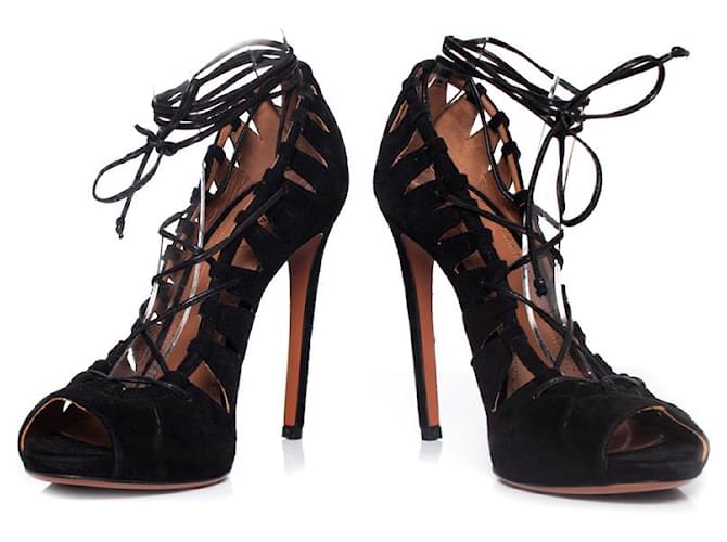 AZZEDINE ALAÏA, Décolleté spuntate con lacci neri Nero - vista 6