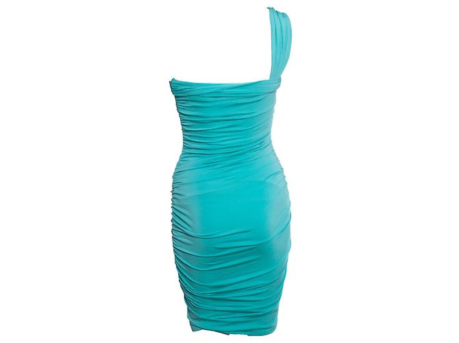 BLUMARINE, Abito monospalla turchese - vista 2