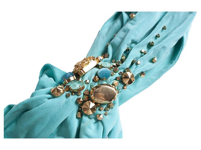 BLUMARINE, Abito monospalla turchese - vista 5