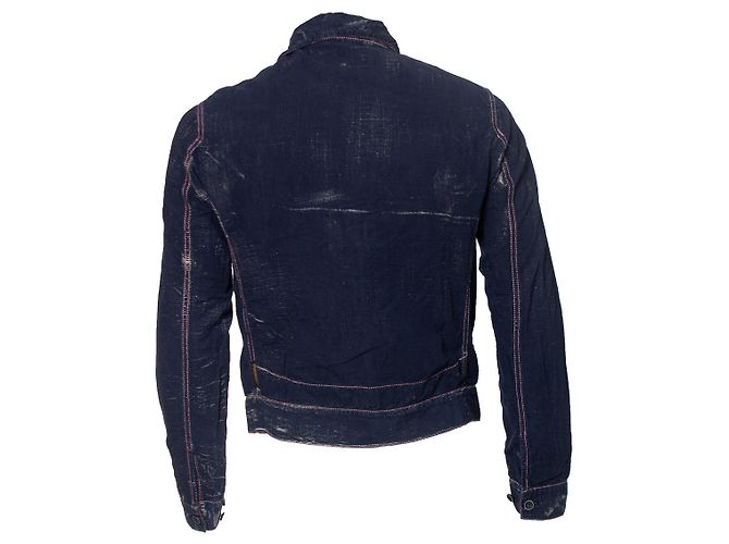 Armani Jeans, Blauer Denim-Cardigan mit Reißverschluss - Ansicht 2