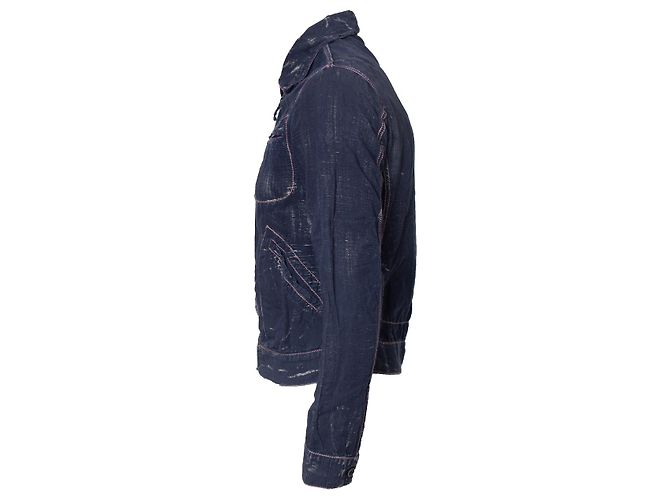 Armani Jeans, Blauer Denim-Cardigan mit Reißverschluss - Ansicht 3