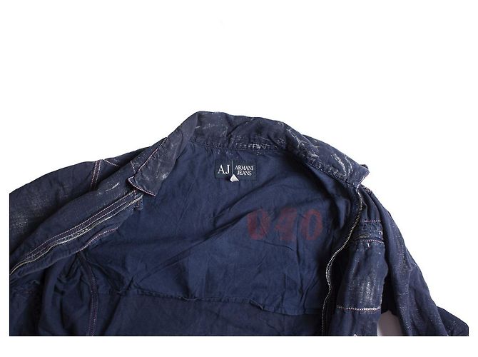 Armani Jeans, Blauer Denim-Cardigan mit Reißverschluss - Ansicht 6