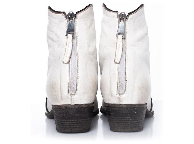 Autre Marque Elena Iachi, White leather ankle boots - view 4