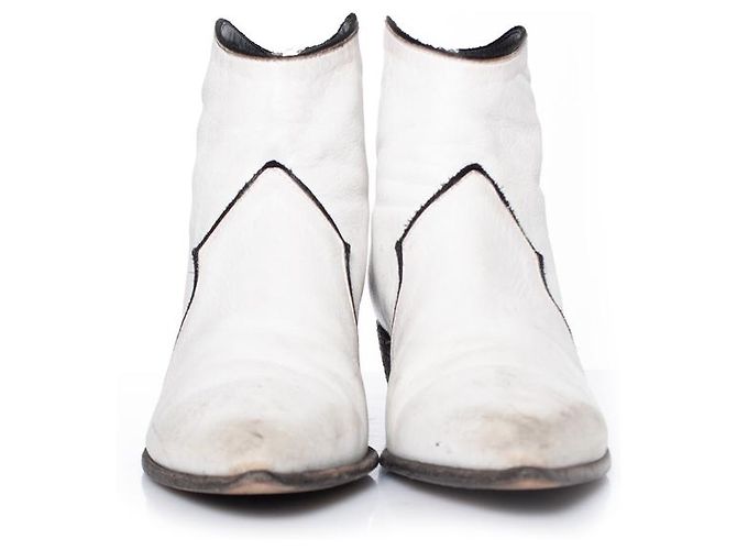 Autre Marque Elena Iachi, White leather ankle boots - view 5