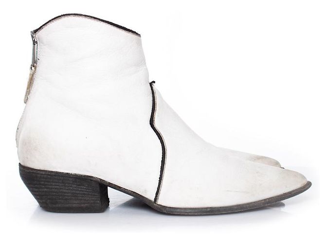 Autre Marque Elena Iachi, White leather ankle boots - view 6
