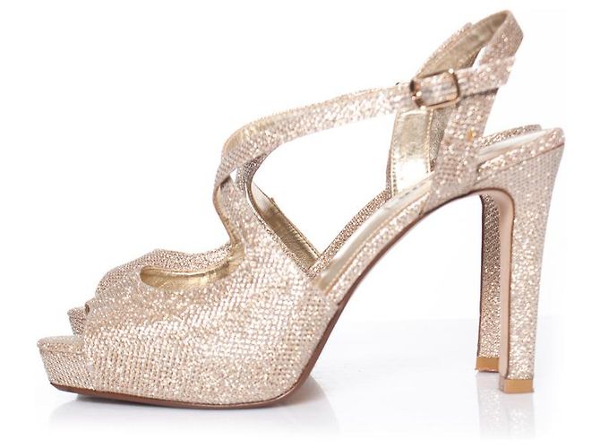 Autre Marque Duna, Sandali glitter oro D'oro - vista 2