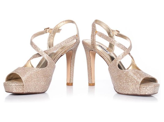 Autre Marque Duna, Sandali glitter oro D'oro - vista 3