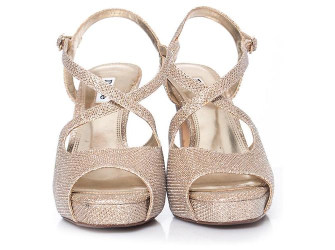 Autre Marque Duna, Sandali glitter oro D'oro - vista 4