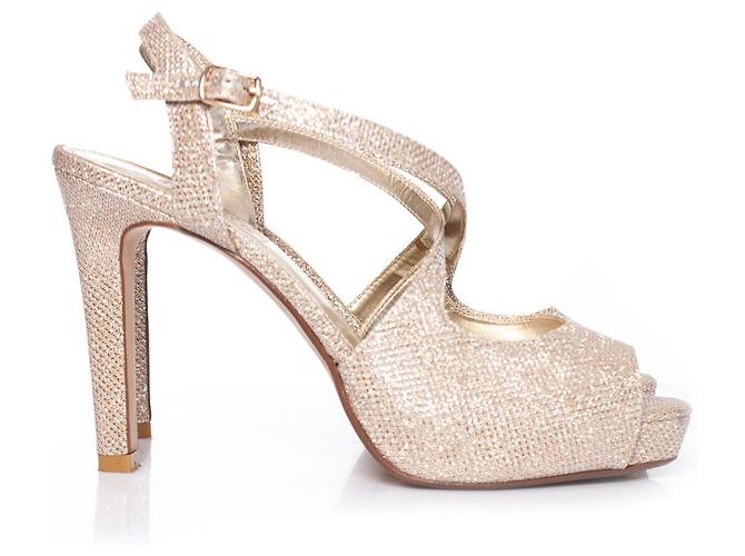 Autre Marque Duna, Sandali glitter oro D'oro - vista 5