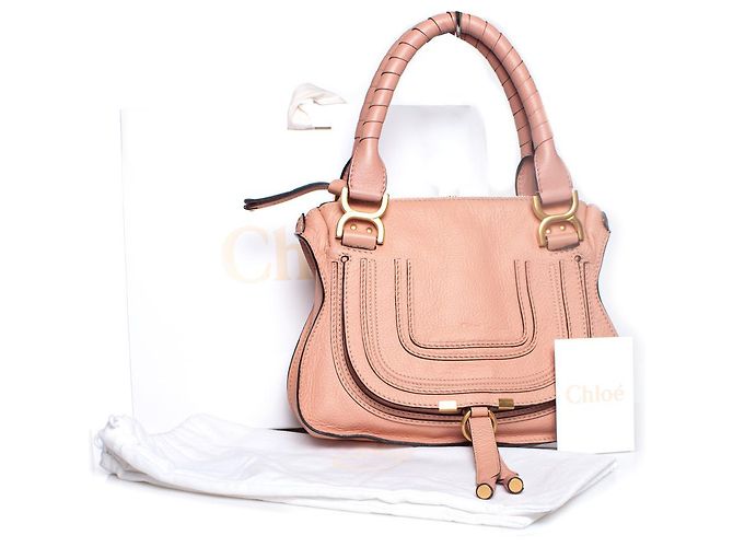 Chloé Chloe, Borsa Marcie piccola in pelle in rosa Fallow - vista 3