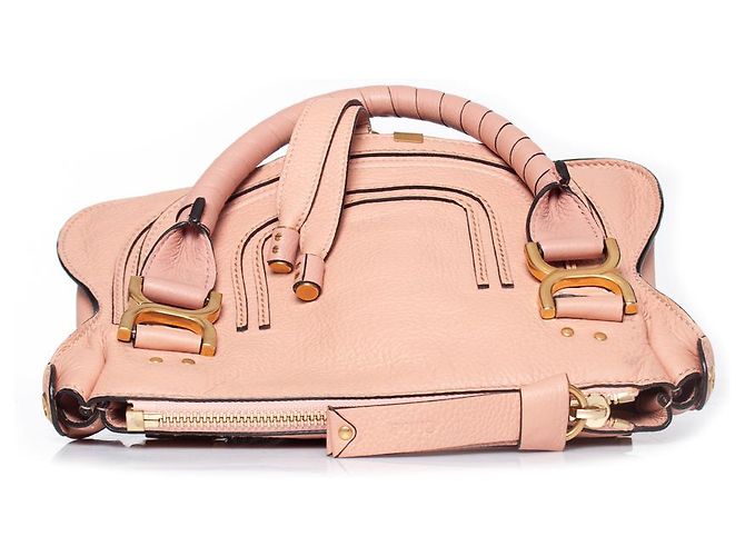 Chloé Chloe, Borsa Marcie piccola in pelle in rosa Fallow - vista 6