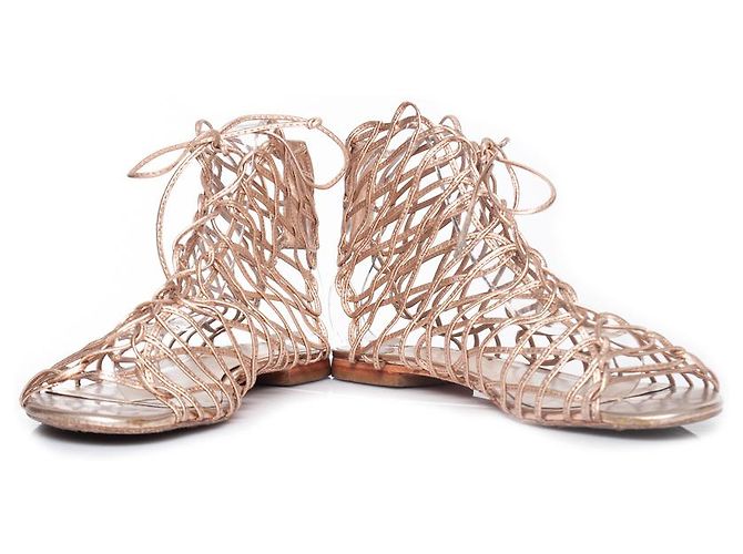 Sophia webster Sofia Webster, Sandali Delphine in pelle metallizzata - vista 3