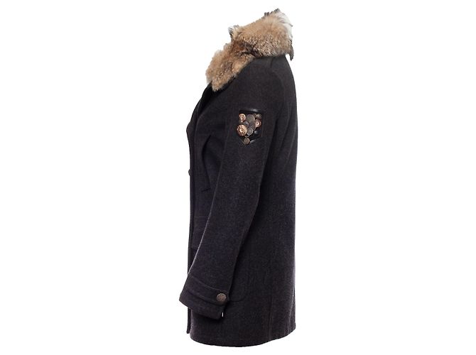 Prada, Abrigo gris de lana y alpaca. - vista 3