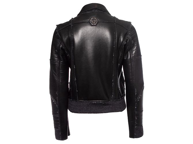 Philipp Plein, gesteppte Lederjacke Schwarz - Ansicht 2