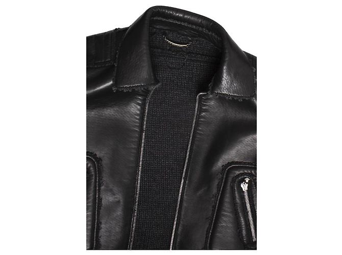 Philipp Plein, gesteppte Lederjacke Schwarz - Ansicht 9