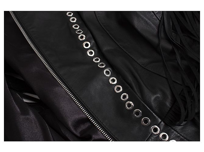 Philipp Plein, Lederkleid mit Fransen Schwarz - Ansicht 6
