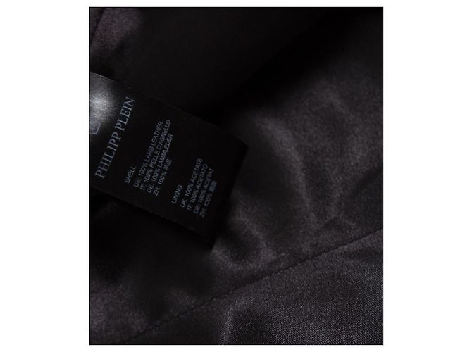 Philipp Plein, Lederkleid mit Fransen Schwarz - Ansicht 7