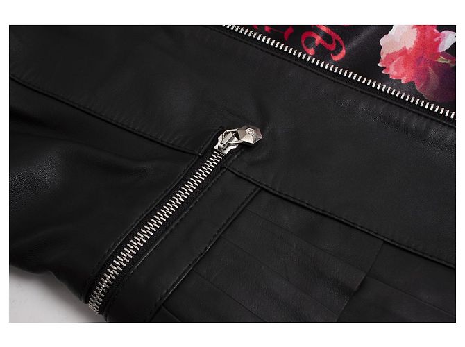 Philipp Plein, Lederjacke mit Kristallschädel Schwarz - Ansicht 8