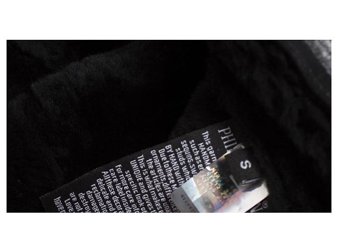Philipp Plein, Lederjacke mit Kroko-Prägung Schwarz - Ansicht 7