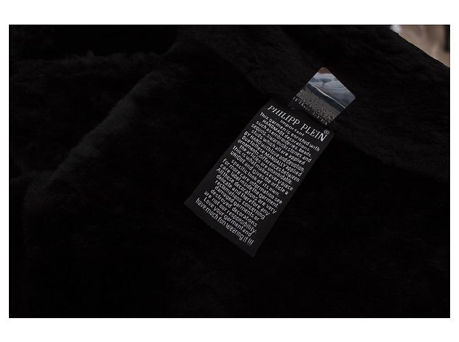 Philipp Plein, Lederjacke mit Kroko-Prägung Schwarz - Ansicht 8