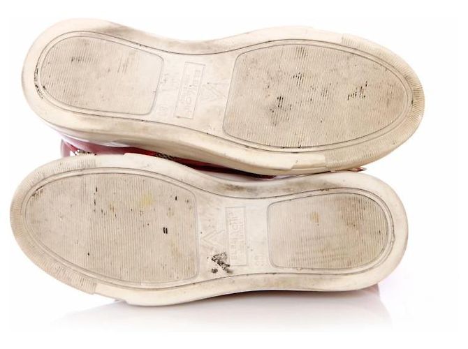 Autre Marque Elena Iachi, High-Top-Sneaker aus rotem Leder. - Ansicht 6