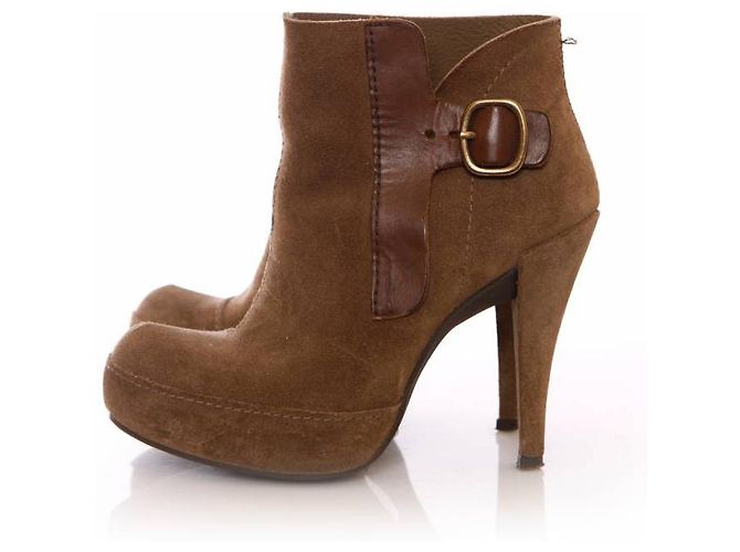 Pedro Garcia, braune Wildleder-Plateaustiefel. - Ansicht 2