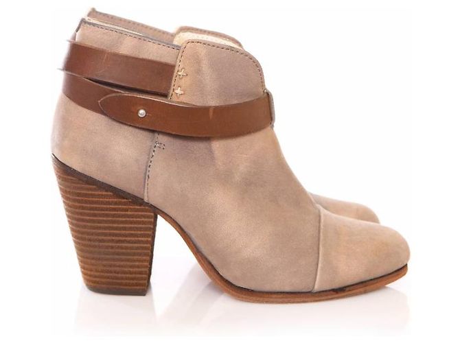 RAG & BONE, marrom/Botins de camurça encerada Harrow cinza em tamanho 38. - vista 4