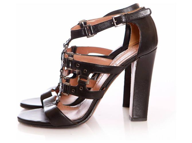 Alaïa Alaia, Sandali in pelle nera. Nero - vista 2