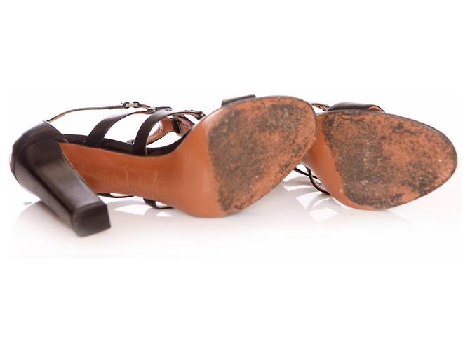 Alaïa Alaia, Sandali in pelle nera. Nero - vista 7