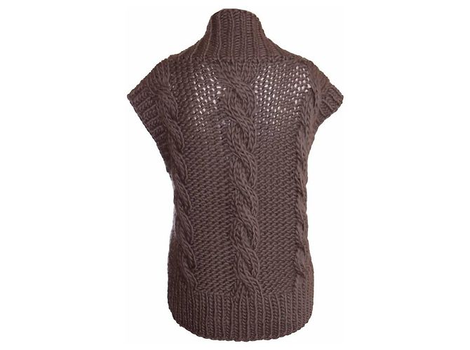 AMERICAN VINTAGE, graue handgemachte Strickweste - Ansicht 2