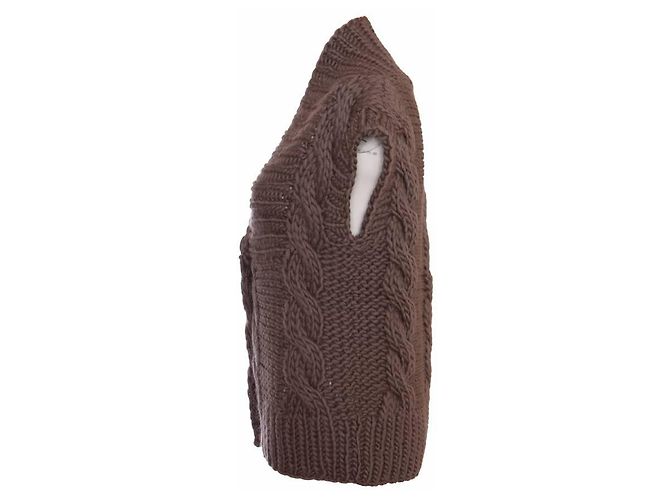 AMERICAN VINTAGE, graue handgemachte Strickweste - Ansicht 3