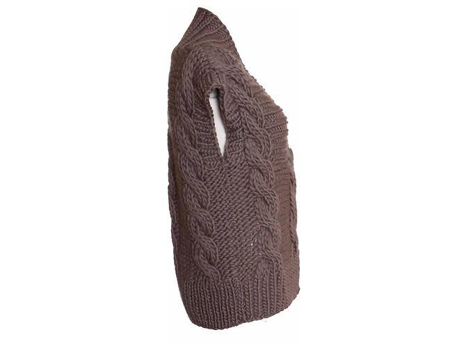 AMERICAN VINTAGE, graue handgemachte Strickweste - Ansicht 4