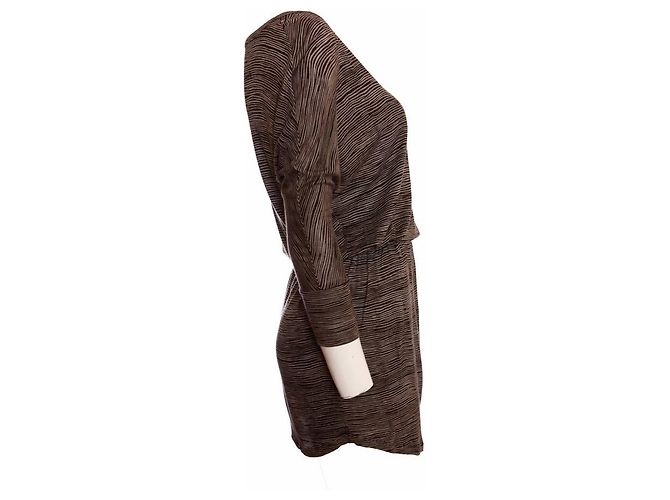 Joie alegría, vestido marrón con rayas en talla XS. Castaño - vista 2