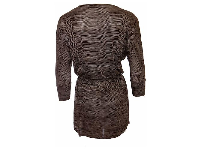 Joie alegría, vestido marrón con rayas en talla XS. Castaño - vista 3