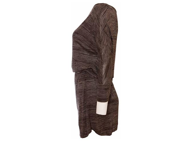 Joie alegría, vestido marrón con rayas en talla XS. Castaño - vista 4