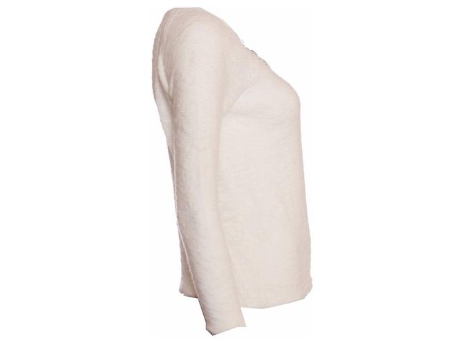 Maje, top branco com corrente de prata. - vista 2
