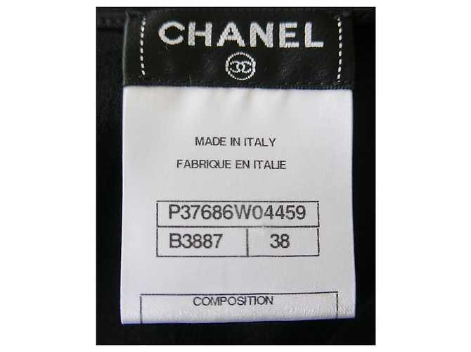 Chanel Spring 2010 Camicetta con volant in seta pied de poule Nero Crema - vista 6