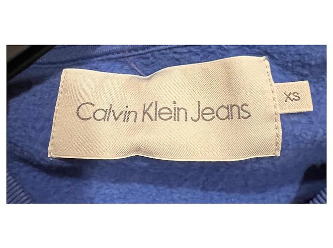 Sudadera Calvin Klein de algodón azul con logo - vista 4