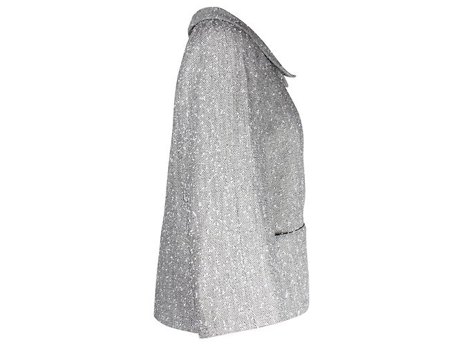 Chanel Metallic-Jacke aus silberner Wolle Metallisch - Ansicht 2