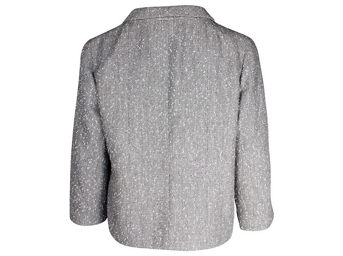 Chanel Metallic-Jacke aus silberner Wolle Metallisch - Ansicht 3
