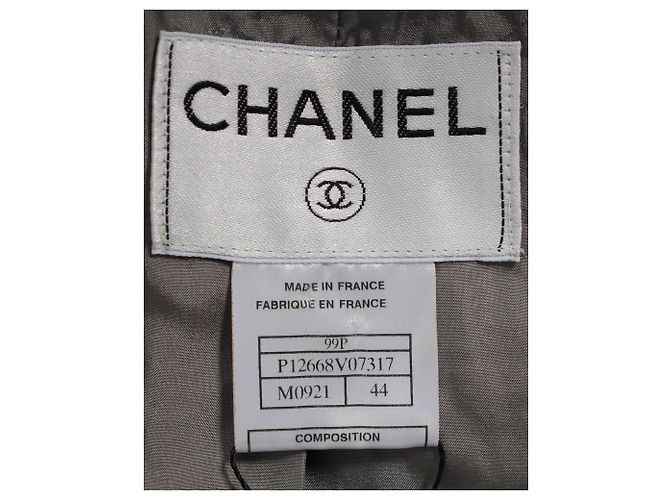 Chanel Metallic-Jacke aus silberner Wolle Metallisch - Ansicht 4
