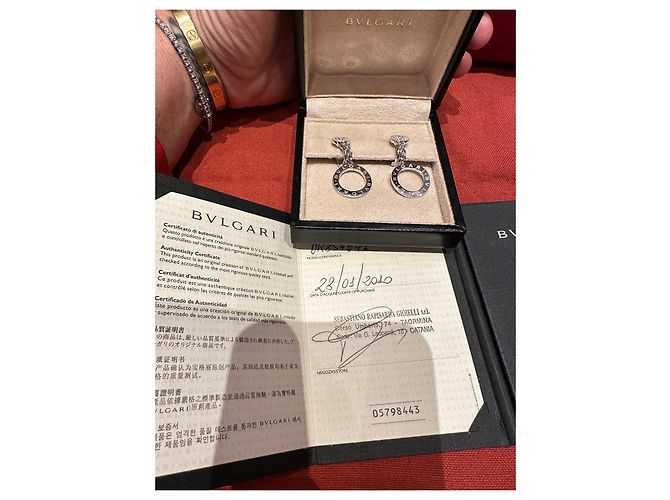 Autre Marque Orecchini Bvlgari Bvlgari in oro bianco e diamanti - vista 4