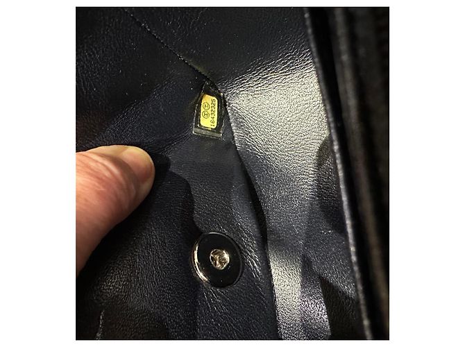 Timeless Borsa Chanel blu in pelle d'agnello - vista 7