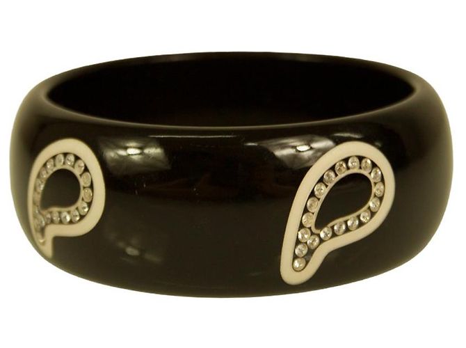 ETRO Pulseira feminina larga preta com strass Paisley Preto - vista 2