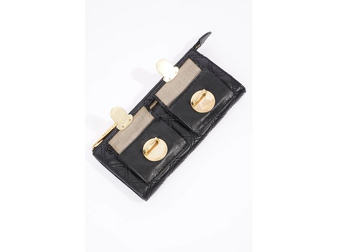 Marc Jacobs Reißverschluss-Clutch-Geldbörse aus schwarzem Leder - Ansicht 11