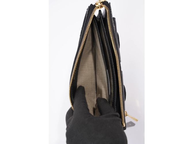 Marc Jacobs Reißverschluss-Clutch-Geldbörse aus schwarzem Leder - Ansicht 12