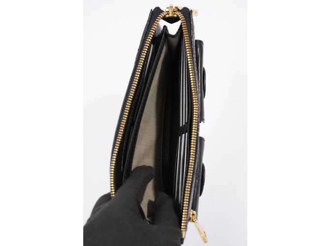 Marc Jacobs Reißverschluss-Clutch-Geldbörse aus schwarzem Leder - Ansicht 15